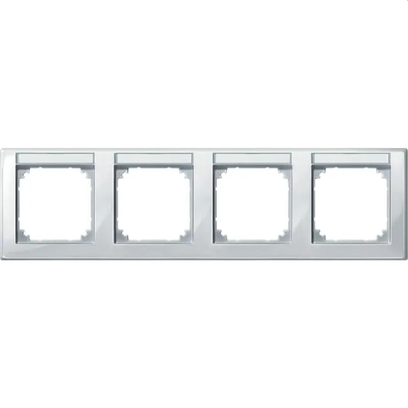 Merten Rahmen 471419 4fach waager. polarweiss glaenz.