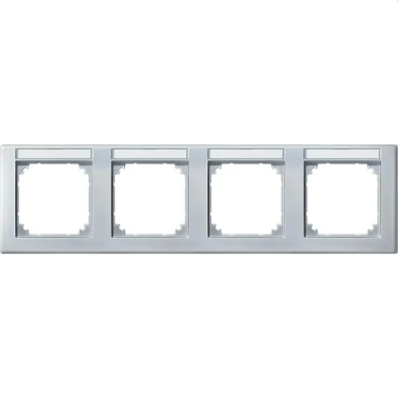 Merten Rahmen 473419 4fach waager. polarweiss glaenz.