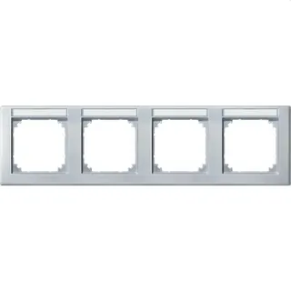 Merten Rahmen 473419 4fach waager. polarweiss glaenz.
