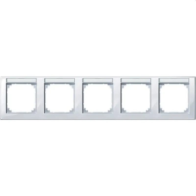 Merten Rahmen 471525 5fach waager. aktivweiss glaenz.