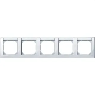 Merten Rahmen 471525 5fach waager. aktivweiss glaenz.