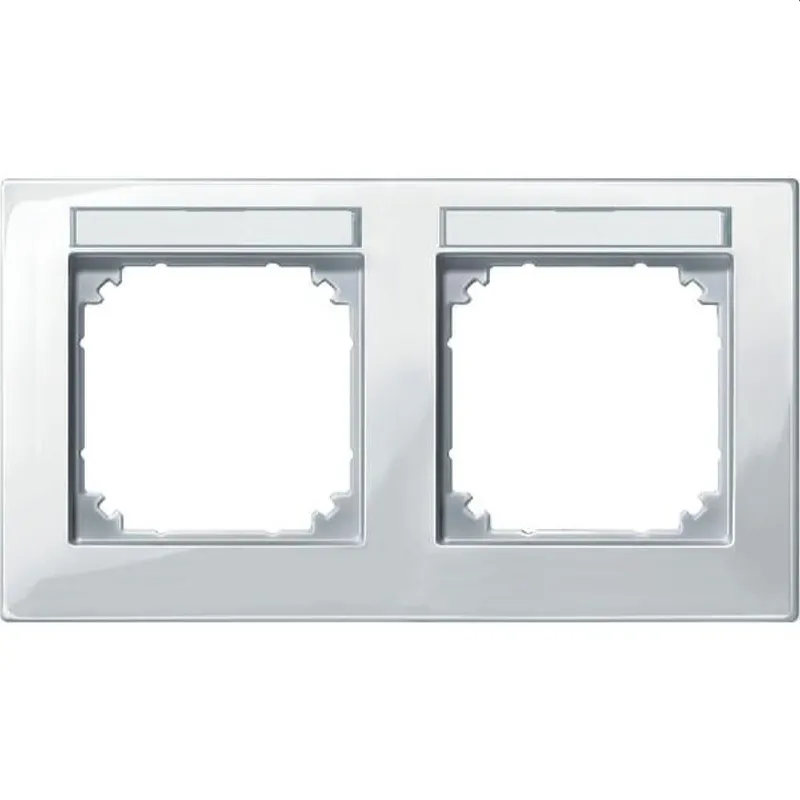 Merten Rahmen 514219 2fach waage. polarweiss glaenzend