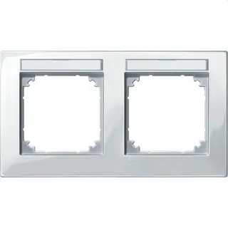 Merten Rahmen 514219 2fach waage. polarweiss glaenzend