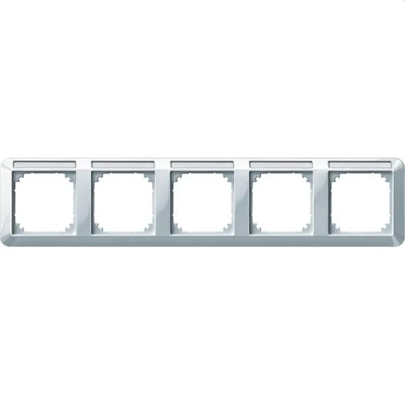 Merten Rahmen 387519 5fach waager. polarweiss glaenz.
