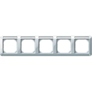 Merten Rahmen 387519 5fach waager. polarweiss glaenz.