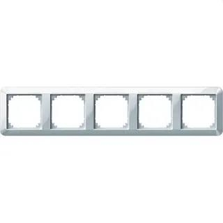 Merten Rahmen 389519 5fach polarweiss glaenzend 1-M