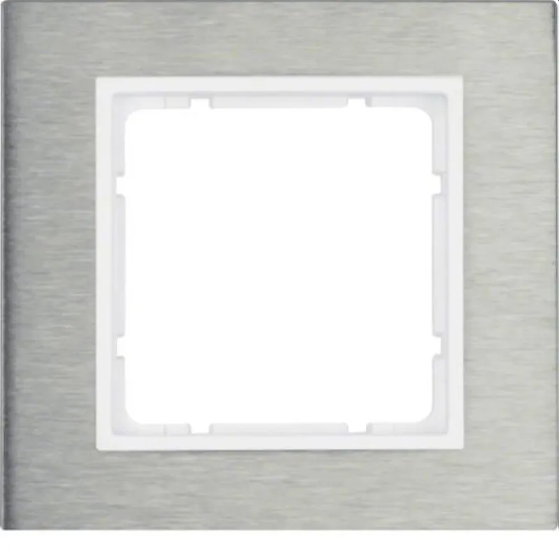 Berker Rahmen M310113609 edelstahl/polarweiss