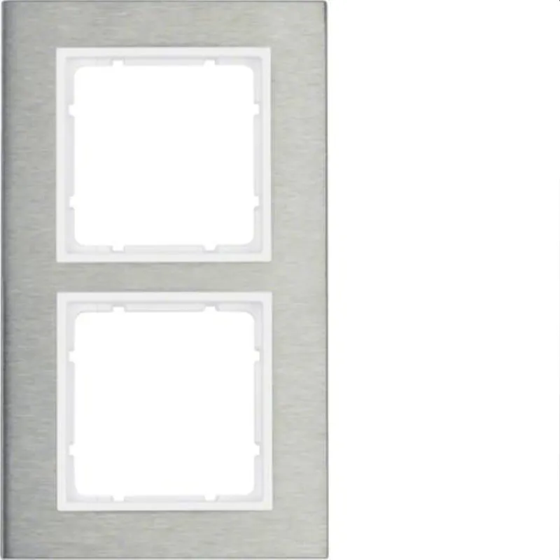 Berker Rahmen M310123609 edelstahl/polarweiss