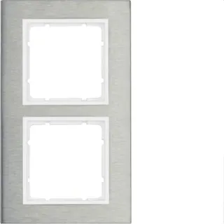 Berker Rahmen M310123609 edelstahl/polarweiss