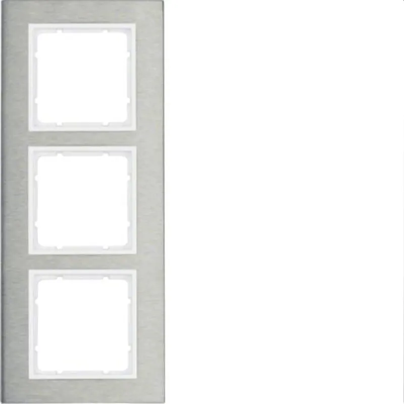 Berker Rahmen M310133609 edelstahl/polarweiss