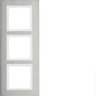 Berker Rahmen M310133609 edelstahl/polarweiss