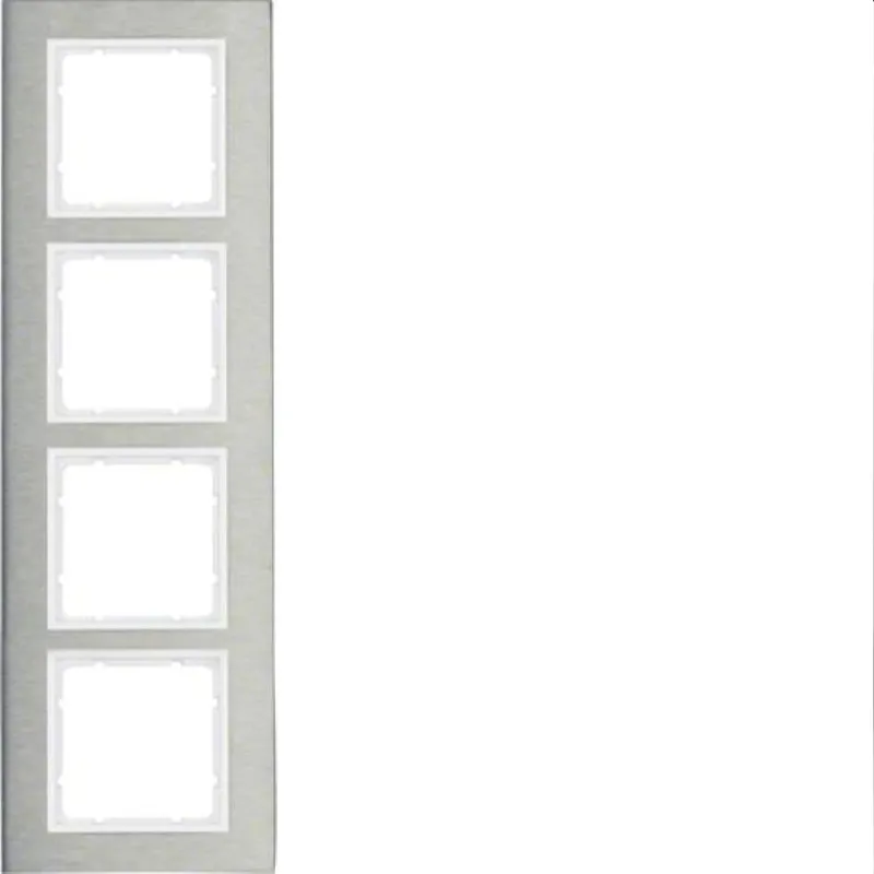 Berker Rahmen M310143609 edelstahl/polarweiss