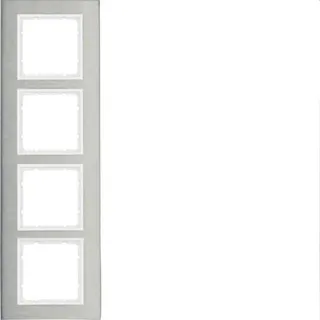 Berker Rahmen M310143609 edelstahl/polarweiss