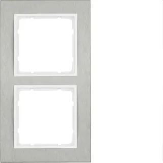Berker Rahmen M310223609 edelstahl/polarweiss