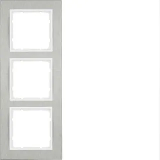 Berker Rahmen M310233609 edelstahl/polarweiss