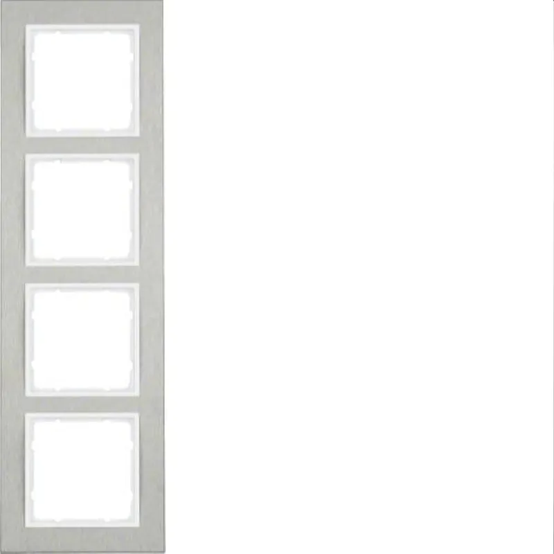 Berker Rahmen M310243609 edelstahl/polarweiss