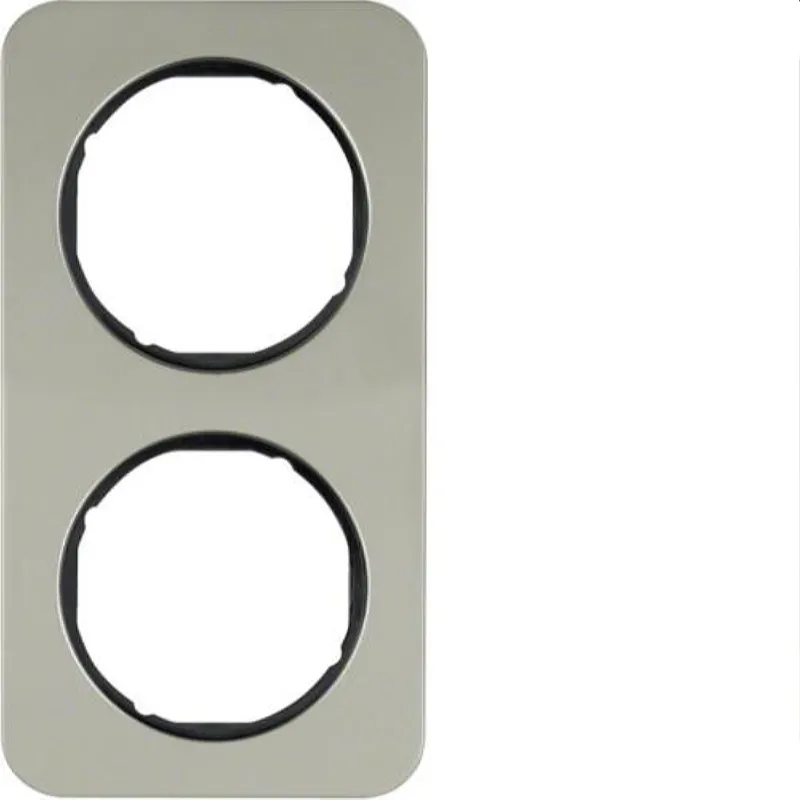 Berker Rahmen M310122104 edelstahl/schwarz