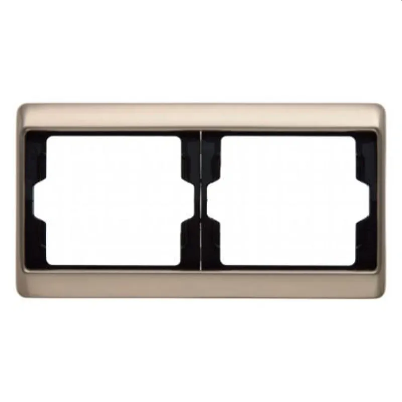 Berker Rahmen M313640001 2fach waager. hellbronze metall