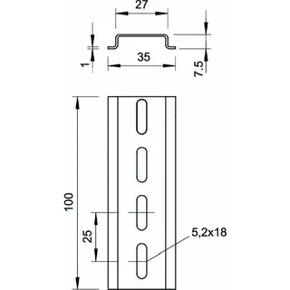 OBO Hutschiene 2069 L 2M FS gelocht – Bild 2