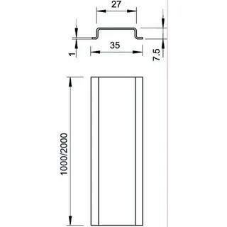 OBO Hutschiene 2069 2000x35x7,5 ungelocht – Bild 2