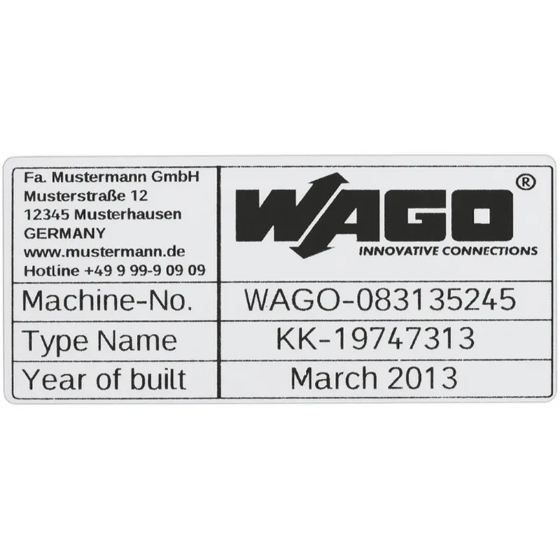 WAGO Etikett 33x70mm silber