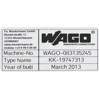 WAGO Etikett 33x70mm silber
