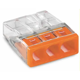 WAGO Verbindungsdosenklemme 3polig Compact 0,5-2,5qmm transp./orange