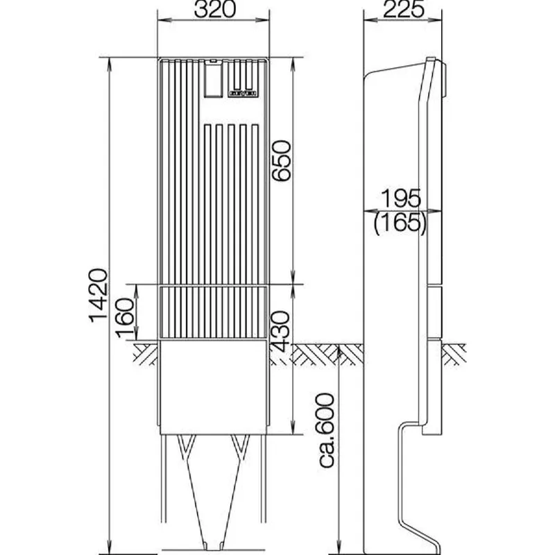 ABN Braun Leersäule SL142P mit Montageplatte für Haus SL142P