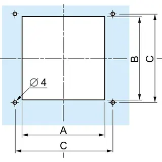 Schneider Electric Metallausgangsgitter 104x80mm Aussenabm. 120x120mm IP23 NSYCAG130X110LM