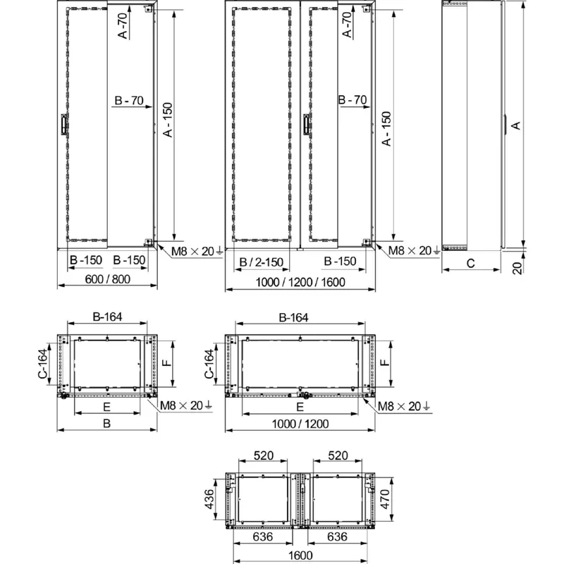 Schneider Electric Edelstahlgehäuse SMX-304L-Monoblock H1400xB1000xT300mm NSYSMX141030