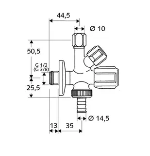 Schell Comfort Kombi-Eckventil, chrom 1/2" – Bild 2