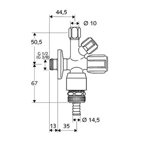 Schell Kombinations-Eckventil COMFORT, chrom, mit Rohrbelüfter 1/2" – Bild 2