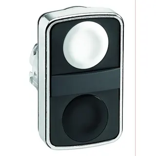 Schneider Electric Doppeldrucktaster weiss flach/schwarz flach D:22