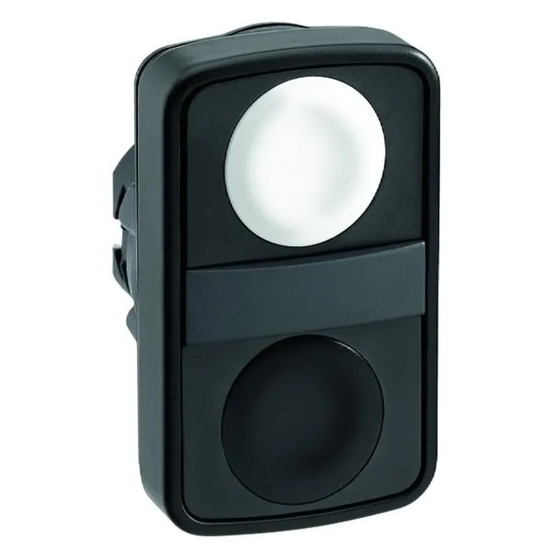 Schneider Electric Doppeldrucktaster ws flach/schwarz flach D:22 unbeschrifte