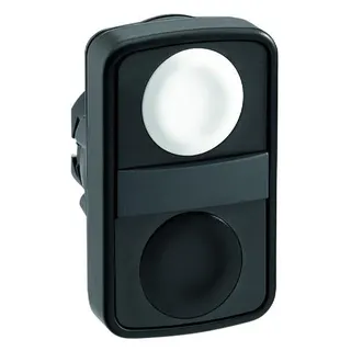 Schneider Electric Doppeldrucktaster ws flach/schwarz flach D:22 unbeschrifte