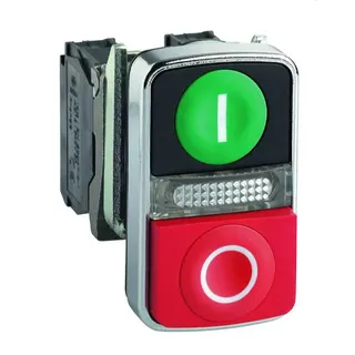 Schneider Electric Doppeldrucktaster XB4BW73731B5 3 Tasten+LM 24V