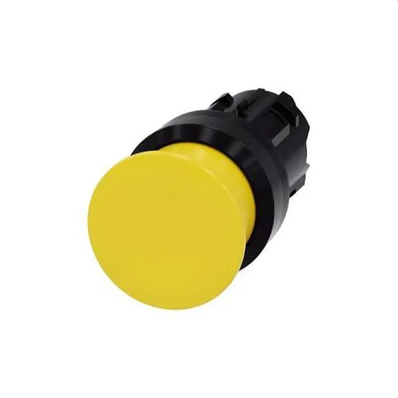 Siemens Pilzdrucktaster 22mm rund gelb 30mm 3SU1000-1AD30-0AA0