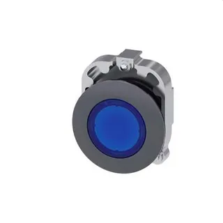 Siemens Drucktaster beleuchtet 30mm rund Metall matt blau 3SU1061-0JA50-0AA0