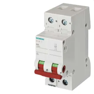 Siemens Ausschalter 63A 2polig mit rotem Griff 5TL1263-1