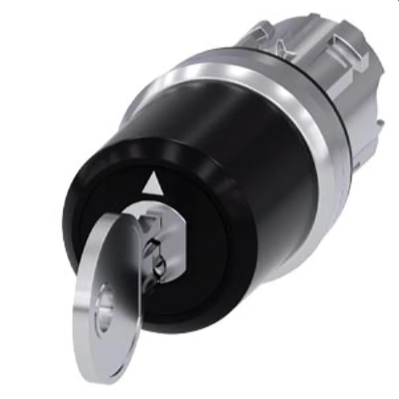 Siemens Schlüsselschalter CES 22mm rund Metall hg Abzug I+O+II 3SU1050-5JL01-0AA0