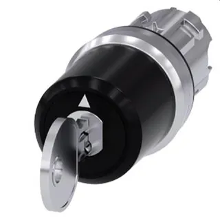 Siemens Schlüsselschalter CES 22mm rund Metall hg Abzug I+O+II 3SU1050-5JL01-0AA0