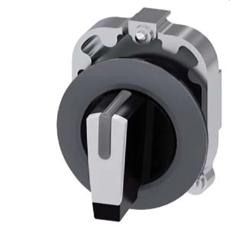 Siemens Knebelschalter beleuchtbar 30mm rund Metall matt sw/ws 3SU1062-2DM60-0AA0