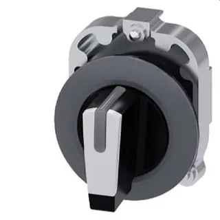 Siemens Knebelschalter beleuchtbar 30mm rund Metall matt sw/ws 3SU1062-2DL60-0AA0