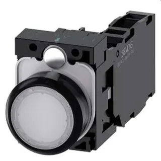 Siemens Drucktaster beleuchtet 22mm rund weiss 1S1OE 3SU1103-0AB60-1FA0