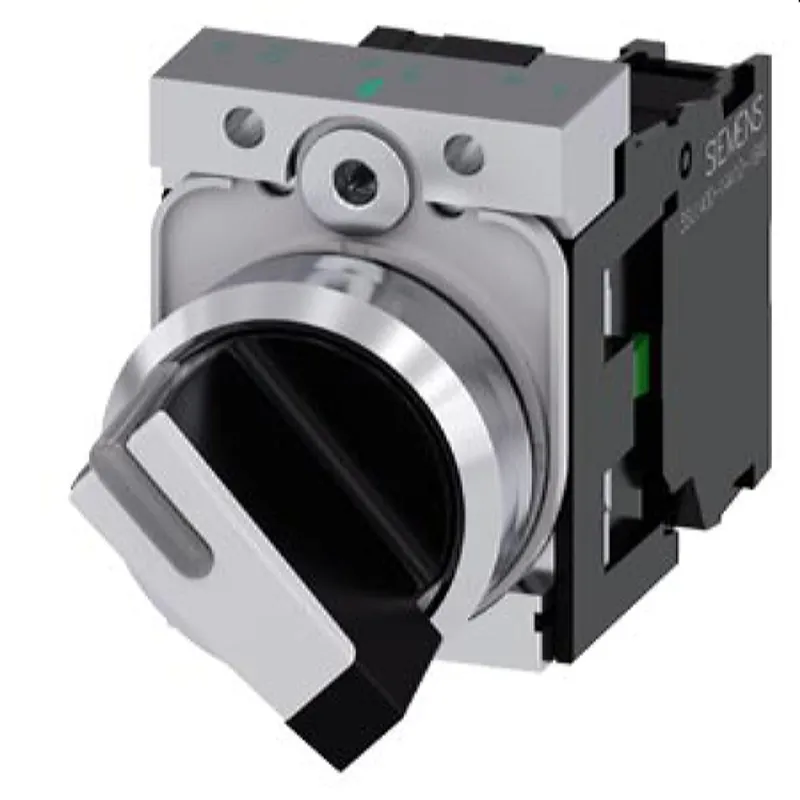 Siemens Knebelschalter beleuchtbar 22mm rund schwarz weiss 3SU1150-2BF60-1BA0