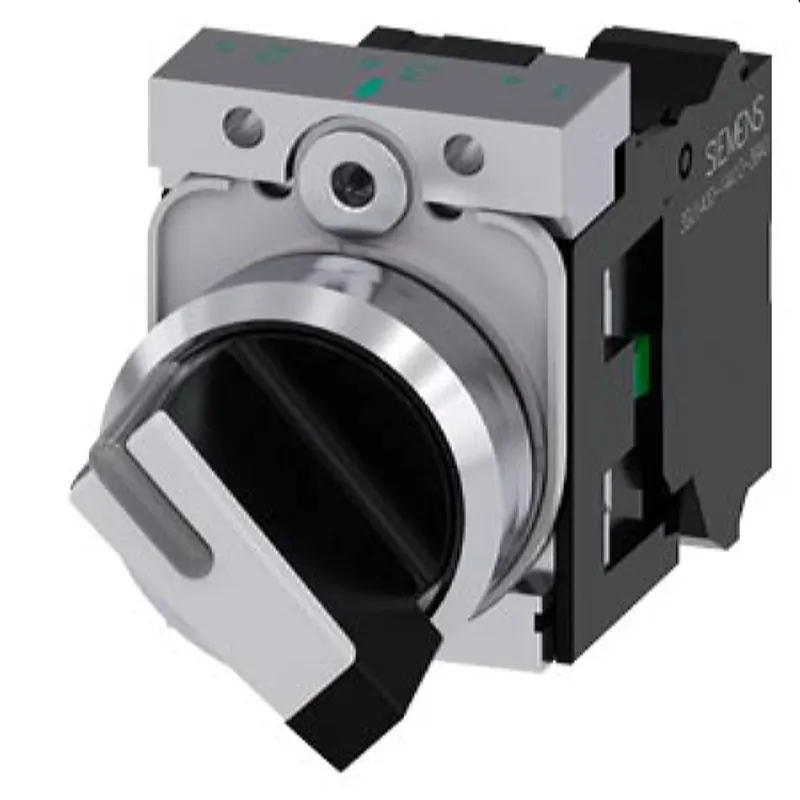 Siemens Knebelschalter beleuchtbar 22mm rund schwarz weiss 3SU1150-2BF60-3BA0