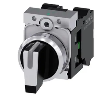 Siemens Knebelschalter beleuchtbar 22mm rund schwarz weiss 3SU1150-2BL60-3NA0