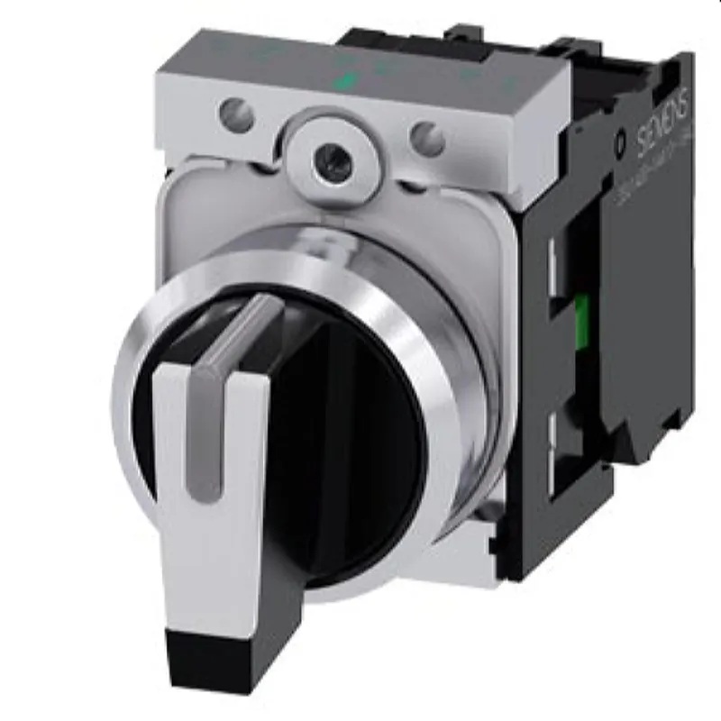 Siemens Knebelschalter beleuchtbar 22mm rund schwarz weiss 3SU1150-2BM60-1NA0
