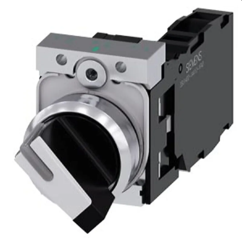 Siemens Knebelschalter beleuchtbar 22mm rund schwarz weiss 3SU1150-2BF60-1FA0