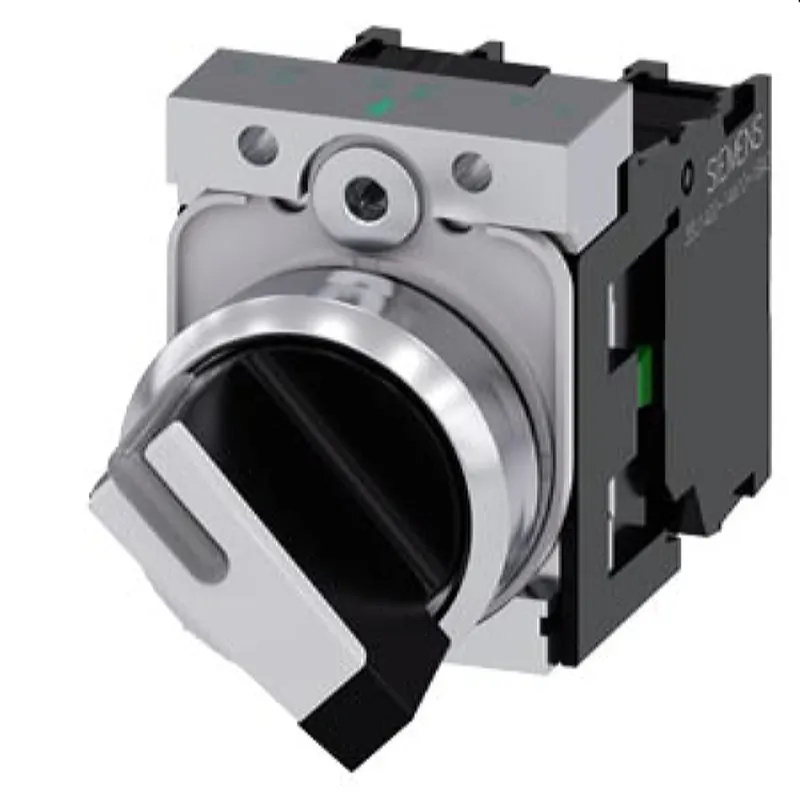 Siemens Knebelschalter beleuchtbar 22mm rund schwarz weiss 3SU1150-2BF60-1MA0